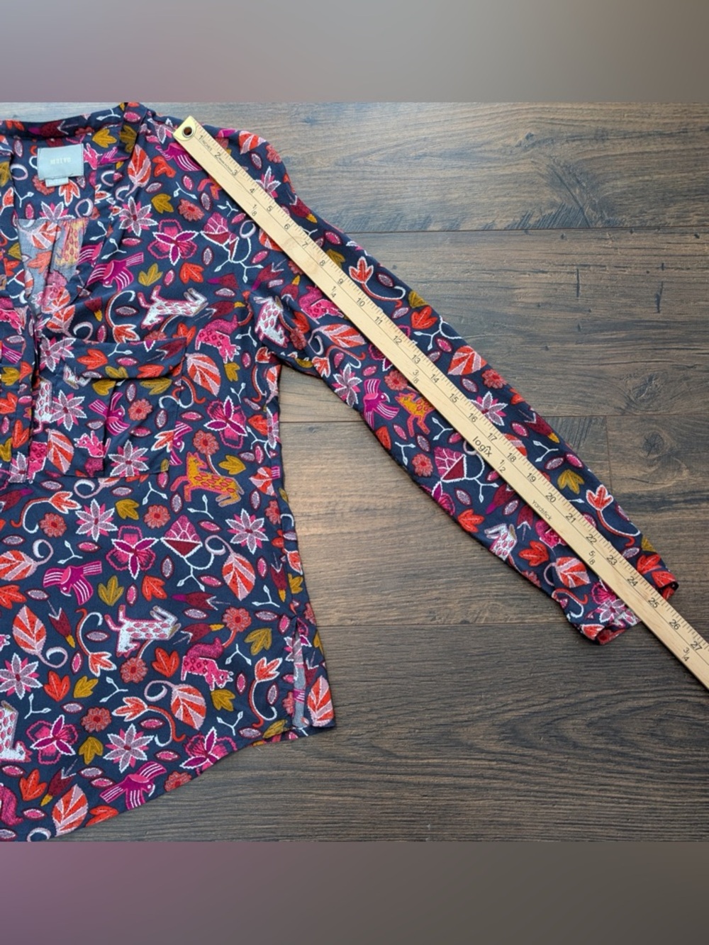 Anthropologie Maeve Primitive Animal Novelty Artsy Blouse Multicolored Size 2 - Picture 10 of 10